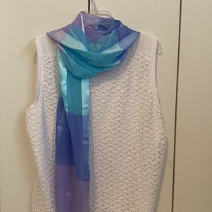 Blue aqua purple silky scarf. Brand new! Smoke free and pet free home